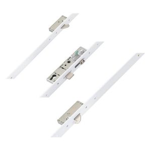 ERA Latch Deadbolt 2 Hooks Split Spindle 44mm Flat White Faceplate Multipoint Door Lock