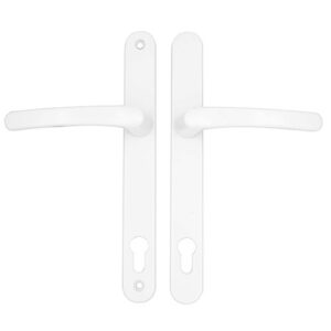 TSS Lever Lever UPVC Multipoint Door Handles - 117mm PZ - Sprung - 237mm Screw Centres - 267mm Backplate