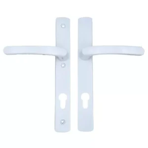 TSS Lever Lever UPVC Multipoint Door Handles - 92mm PZ Sprung - 215mm Screw Centres - 260mm Long Backplate - 3x Fixing Points