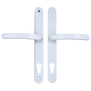 TSS Lever Lever UPVC Multipoint Door Handles - 92mm PZ Sprung 240mm Screw Centres - 270mm Long Backplate