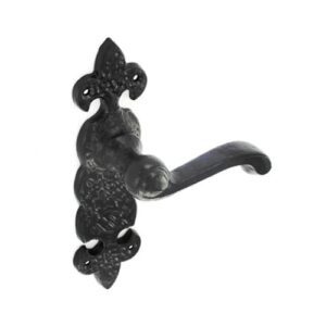 TSS Antique Black Scroll Lever On Plate Furniture