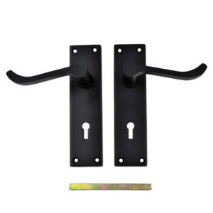 TSS Black Victorian Scroll Lever On Plate Furniture